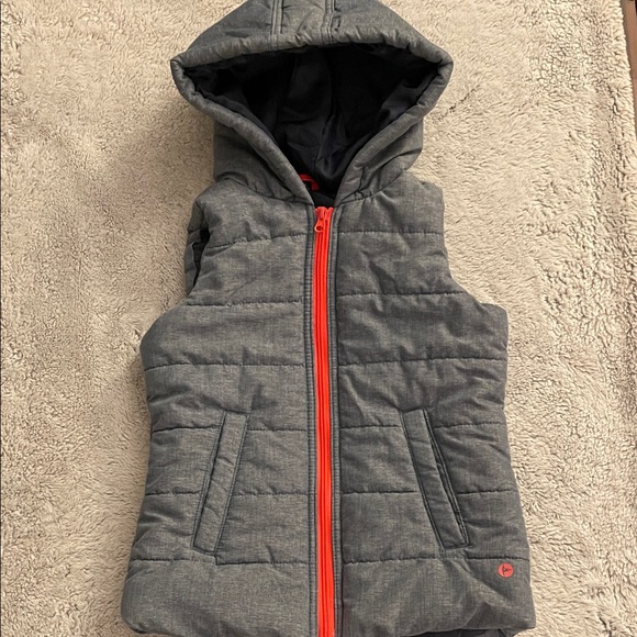 90 Degrees Other - 90 Degrees Gray Hooded Puffer Vest with Orange Zipper SZ M  10